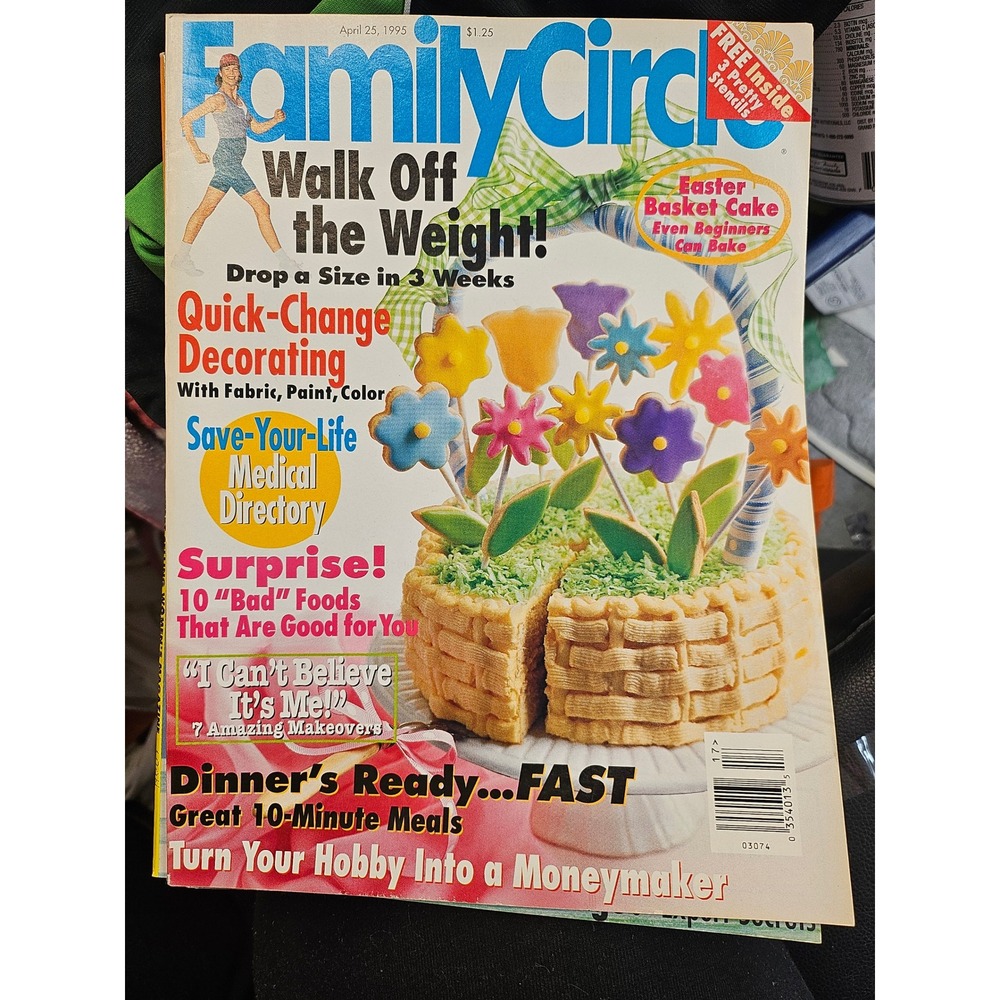 Vintage Family Circle Magazine April 25 1995 Easter Basket Cake 90s Lifestyle